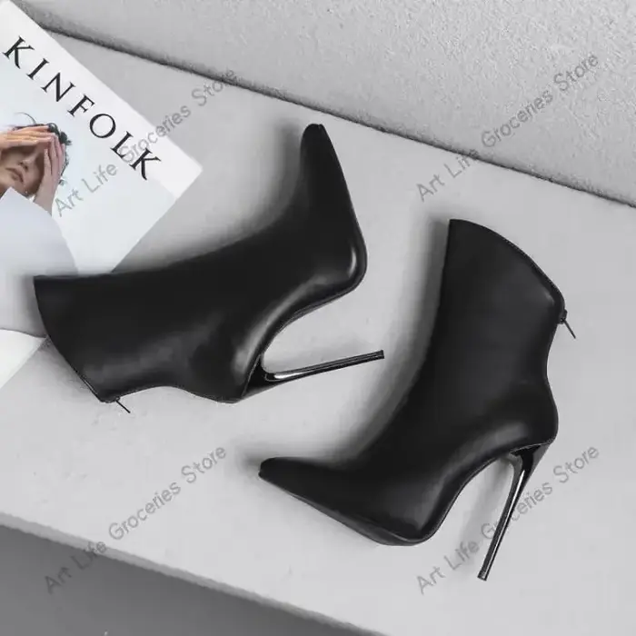 Taille 34-48 chaussure Sexy 12 cm talon haut femmes noir