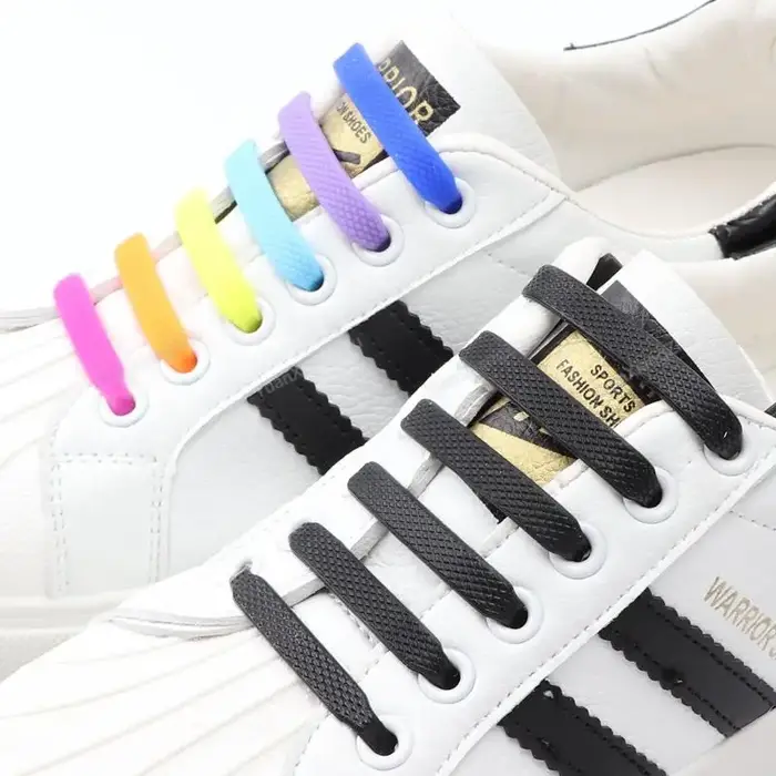 Lacets en Silicone pour chaussures, lacets élastiques pour chaussures, baskets en caoutchouc pour en