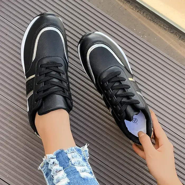 Baskets à Semelles Compensées Blanches Antidérapantes pour Femme
