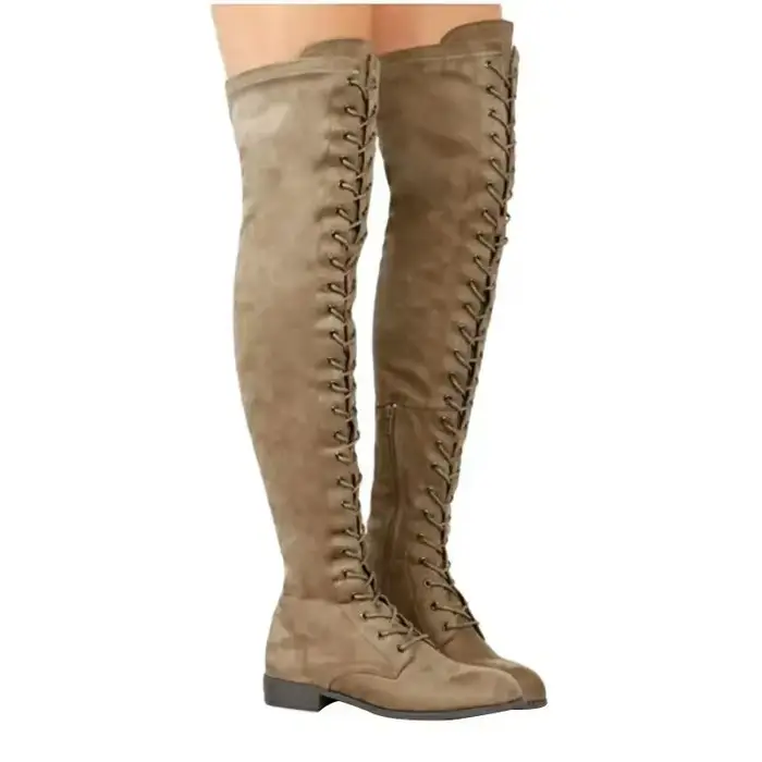 Bottes croisées au dessus du genou pour femmes