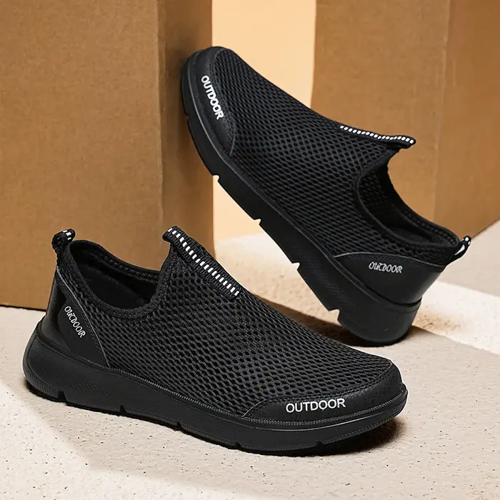 Chaussures décontractées pour hommes, à enfiler, en textile, avec nœuds, confortables, respirantes, 