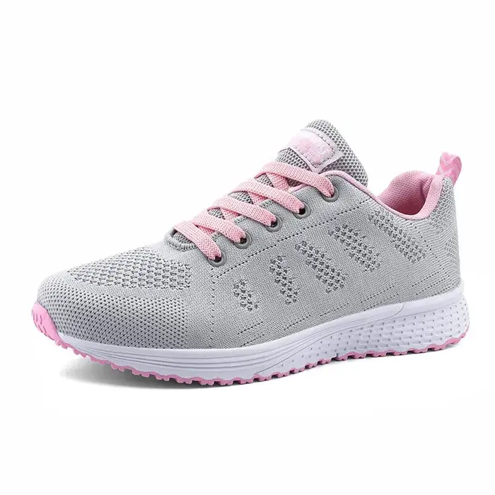 Femmes Chaussures Décontractées Mode Respirant Marche Maille FlatShoesSneakers Blanc Femme