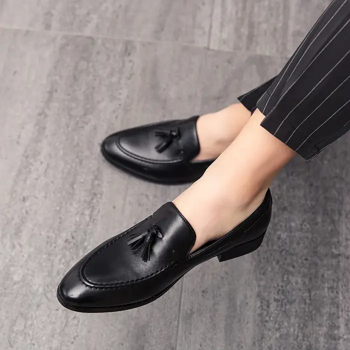 Wedding Shoes For Men Slip On Loafers Trend Tassels Leather