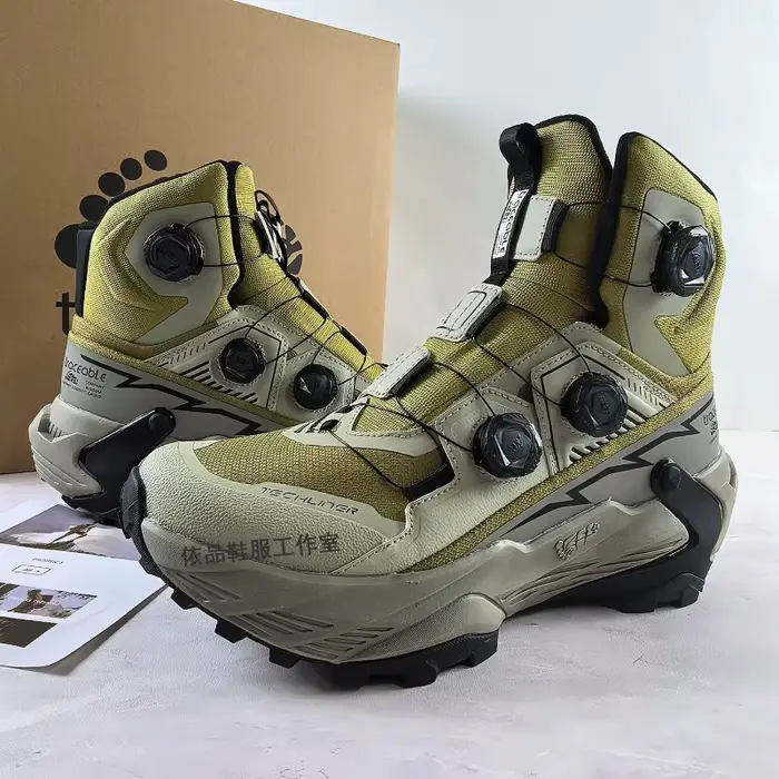 Bottes de montagne mi-montantes de marque originale, à laçage rapide, pour la randonnée en extérieur, unisexe, printemps/automne, chaussures de trekking