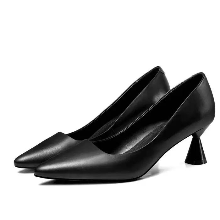 Douain partin 2019 nouvelle mode femmes chaussures plate-forme bout pointu en cuir de vache + pu tou