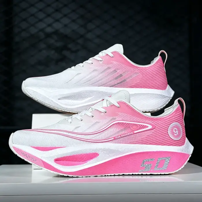 Chaussures de course pour hommes, spécialité sportive, plaque en carbone, marathon, respirantes, lég