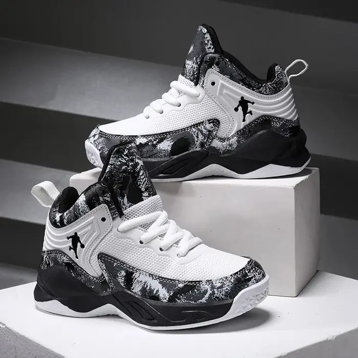 Nouvelles chaussures de basket-ball de marque pour enfants, respirantes et confortables, chaussures de sport pour enfants, baskets de basket-ball d'extérieur pour garçons, chaussures de gym pour fille