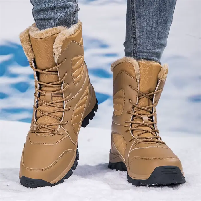 Bottes de neige pour hommes chaussures d'hiver décontractées plate-forme antidérapante bottines en fourrure chaude en