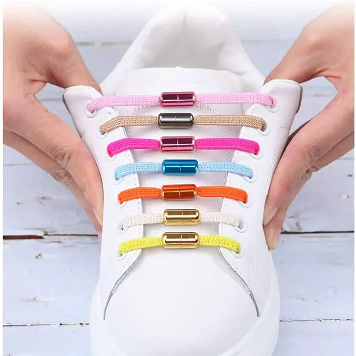 Lacets de chaussures de course élastiques multicolores, pour enfants, adultes et personnes âgées, ra