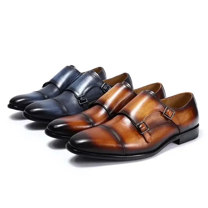 Mode marron noir hommes mocassins chaussures robe élégante costume formel chaussure en cuir respirant antidérapant à la