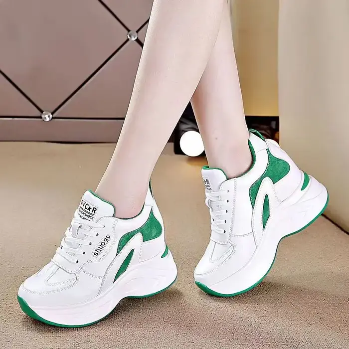 Chaussures vulcanisées pour femmes, nouvelles chaussures à semelles compensées à lacets, espadrilles décontractées, antidérapantes, chaussures De sport à semelles épaisses, Tenis De Mujer