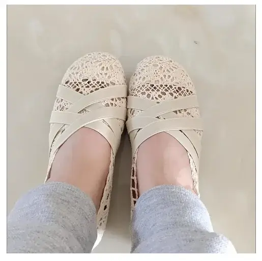 Chaussures d'été élégantes en maille d'air pour femmes, chaussures plates respirantes Mary Jane pour