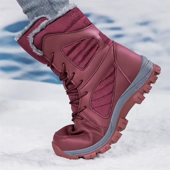 Bottes de neige pour hommes chaussures d'hiver décontractées plate-forme antidérapante bottines en fourrure chaude en