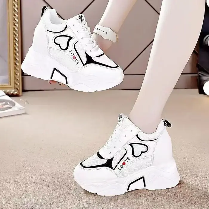 Haute qualité femmes plate-forme baskets grosse femme décontracté papa chaussures panier femme mode Sport maille à lacets chaussures 2024