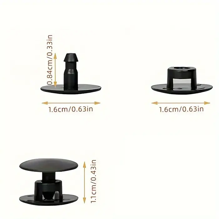 100 pièces de rivets de chaussures en plastique-accessoire de réparation rapide pour sabots en mousse et chaussures à enfiler-boutons de fixation durables-noir