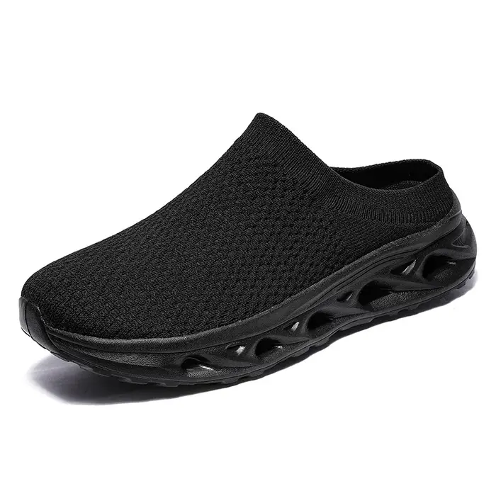 Baskets à bout large pour hommes et femmes, chaussures d'été en tricot, demi-chaussures confortables