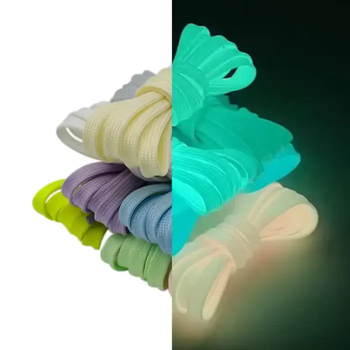 Coolstring-Lacets plats néon phosphorescents, 7mm, baskets blanches décontractées, style boîte de nu