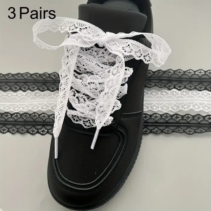 3 paires de lacets en dentelle