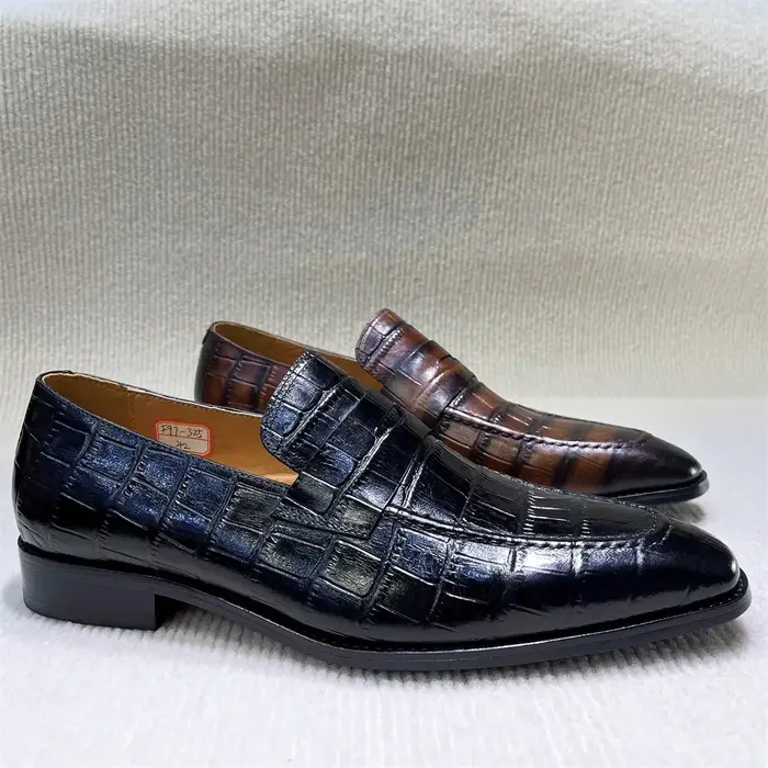 Mocassins pointus italiens respirants pour hommes