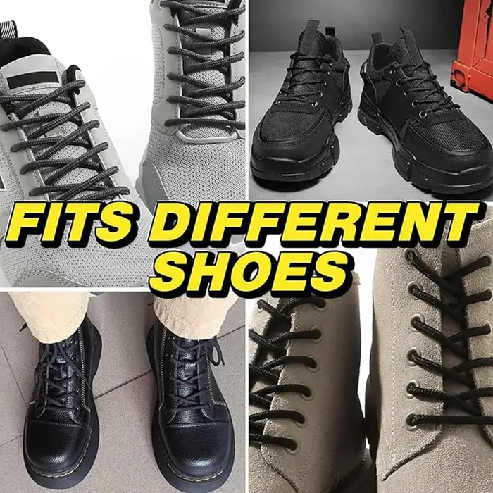 Lacets ronds noirs unis pour baskets