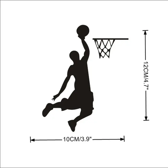 Autocollant mural Dunk de joueur de basket-ball de dessin animé