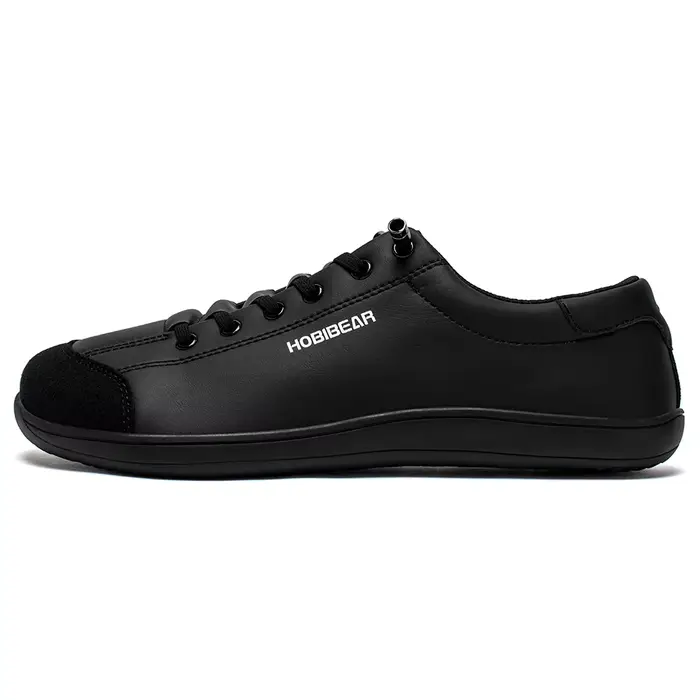 HOBIBEAR chaussures pieds nus unisexe bout large baskets en cuir artificiel zéro goutte sans lacet e