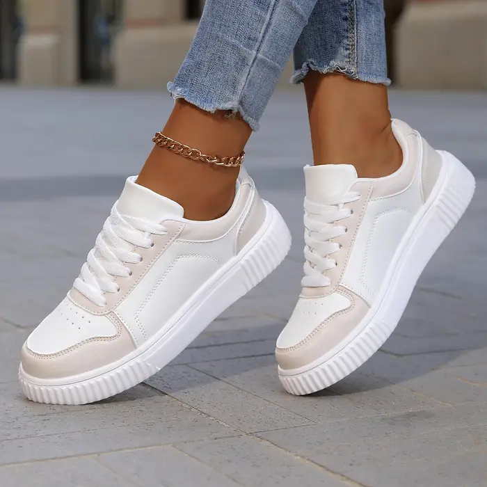 YRZL femmes baskets automne blanc chaussures léger semelle épaisse antidérapant Skatebaord