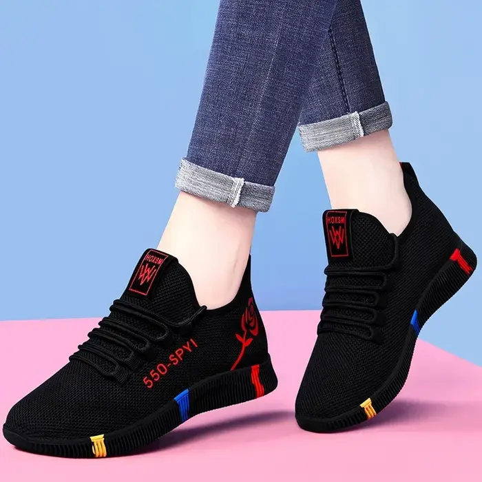 Tenis Feminino 2026 Chaussures décontractées pour femmes en maille respirante légères et souples Baskets plates à lacets
