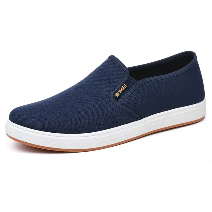 Hommes toile chaussure baskets décontractées pour MenLight Slip-on vulcanisé confortable mâle chaussures plates mocassins nouveaux formateurs noirs Zapatos Hombre