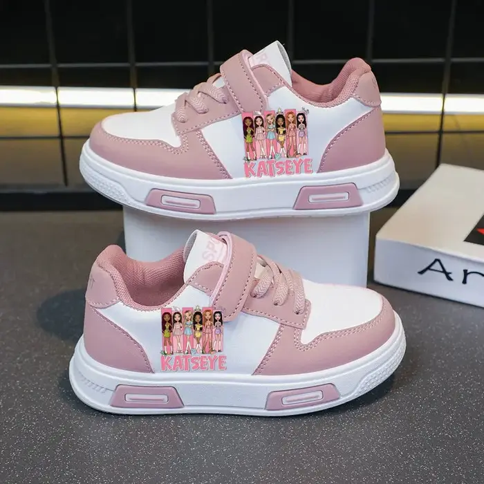 Chaussures de basket Katsey, baskets de tennis mignonnes, chaussures blanches, baskets décontractées pour enfants, chaussures de sport