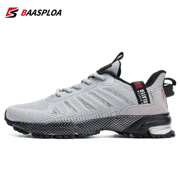 Baasploa chaussures de course pour hommes baskets légères homme concepteur maille Sneaker à lacets mâle respirant sport chaussure de Tennis