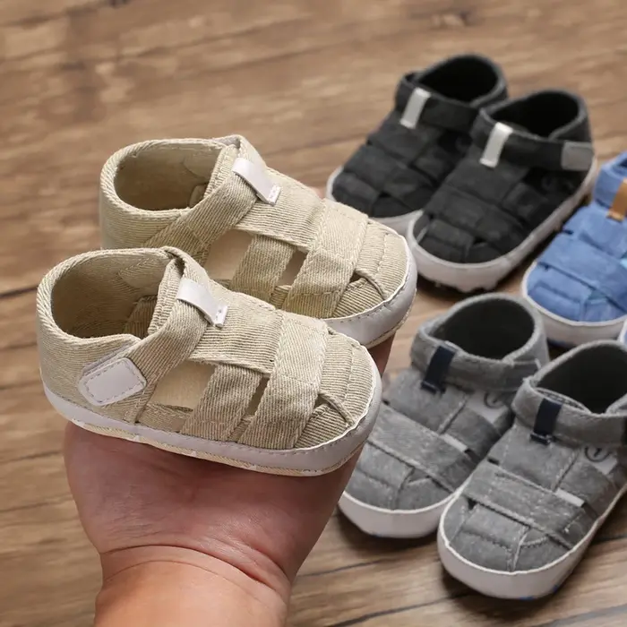 Chaussures en toile coordonnantes à semelle souple pour bébé garçon et fille