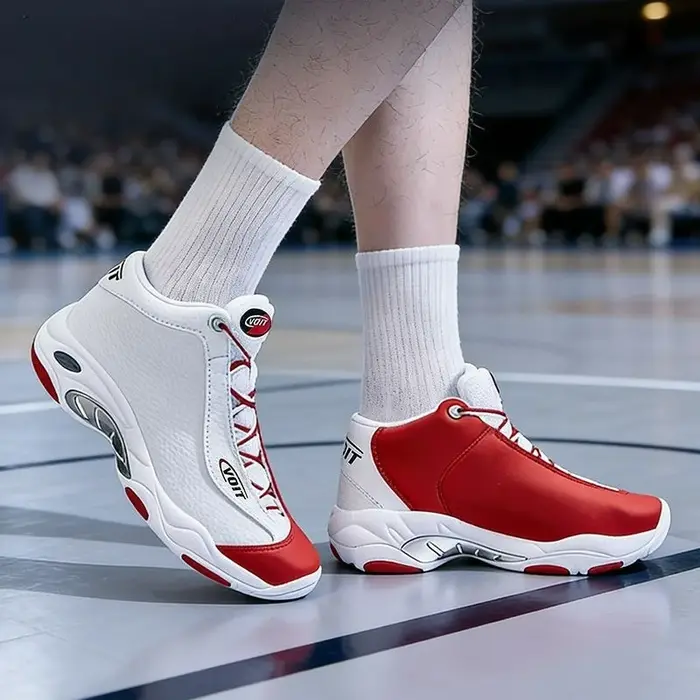 Superbes Chaussures de Basketball pour Hommes – Baskets Montantes de Designer pour l'Entraînement et l'Extérieur – Chaussures de Sport en Cuir pour Hommes