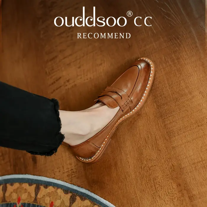 Ods-Mocassins en cuir véritable pour hommes