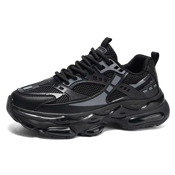 Chaussures de sport décontractées pour hommes en noir pur luxueuses
