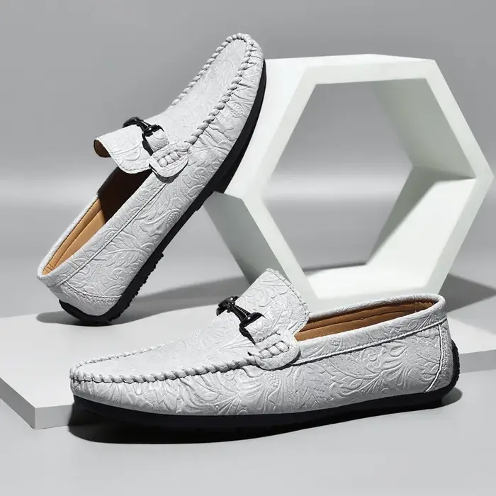 ELUVA hommes mocassins sans lacet chaussures de conduite confortable léger antidérapant semelle souple