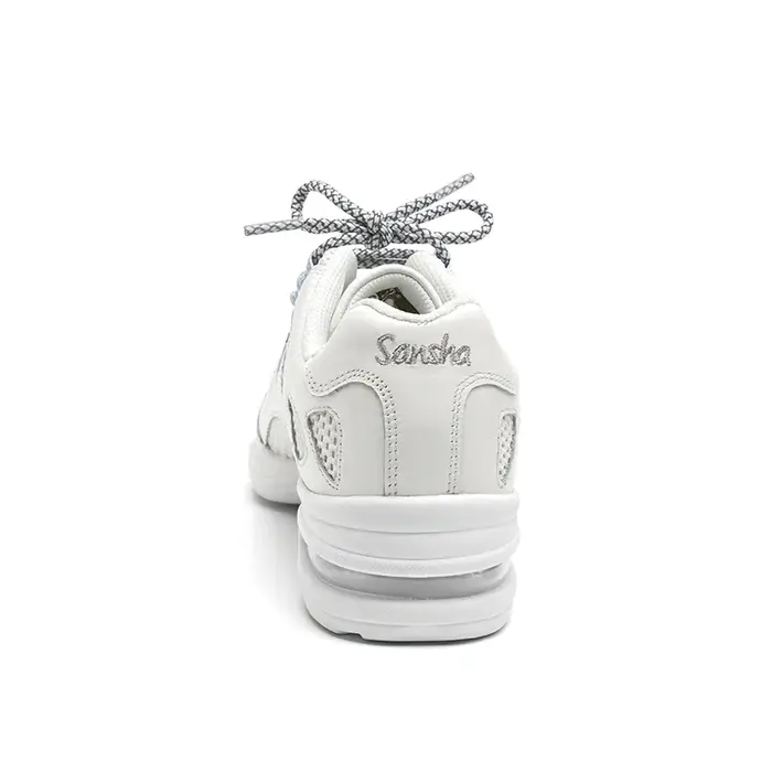 Baskets d'Été en Maille Blanche et Cuir Souple