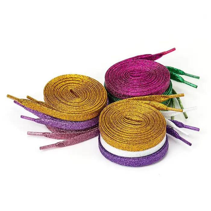 Lacets scintillants pour chaussures, lacets lumineux, aspect métallisé, bling bling, long, Rotterdam