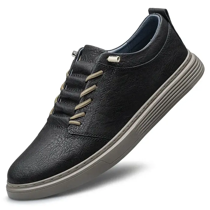 Chaussures décontractées en cuir véritable de créateur chaussures Oxford de sport de plein air noire