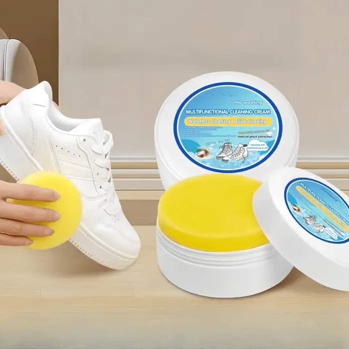 Crème nettoyante pour baskets blanches, blanchiment et élimination des taches pour chaussures, cuir,