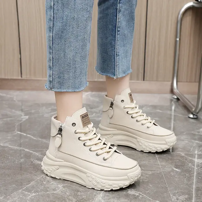 ZANPACE 2025 automne femmes baskets en cuir toile respirant vulcanisé plate-forme chaussures d'été mode Casualot
