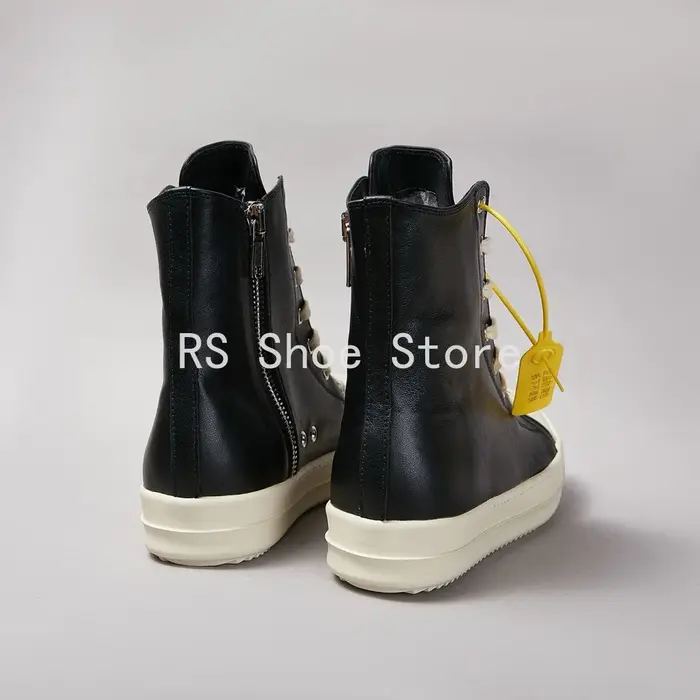 Ro Boot – chaussures montantes en cuir noir pour hommes et femmes, baskets classiques de styliste av