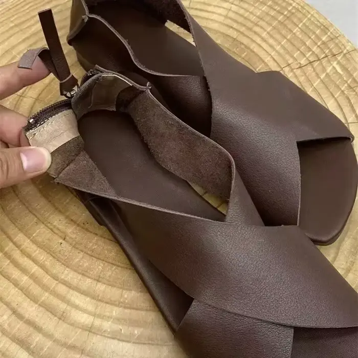 Été nouvelles femmes sandale mode bout ouvert femme Simple gladiateur chaussure appartements talon décontracté plage romain dames chaussures Sandalias Mujer
