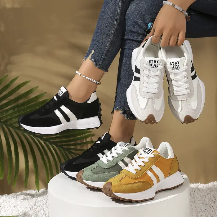 Chaussures de sport confortables à bout rond et semelle épaisse