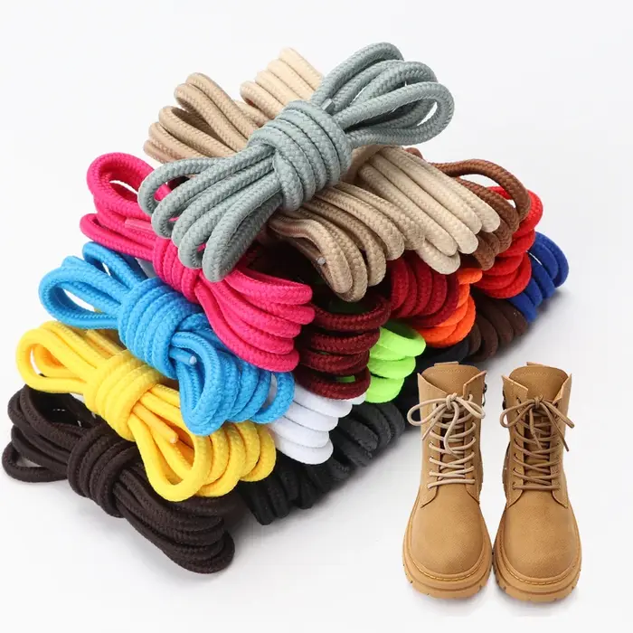 Lacets ronds classiques en Polyester Durable pour baskets, lacets de bottes solides pour chaussures 