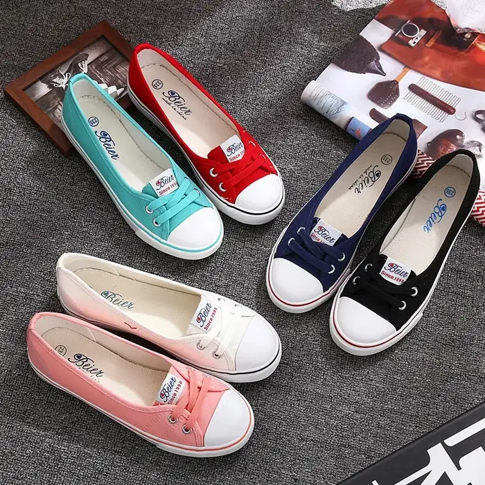 Baskets de dehors Confortables pour Femme, Chaussures Tendance, Respirantes, Décontractées, en Toile, peu Profondes, de Rencontre, 34