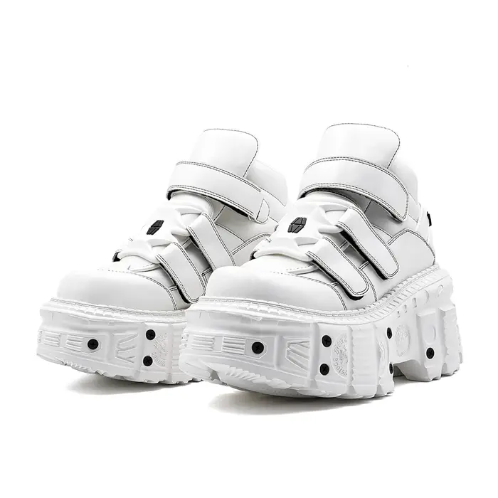 Gothique cheville Rock bottes 2026 nouveau Style Punk femmes chaussures à lacets blanc plate-forme c