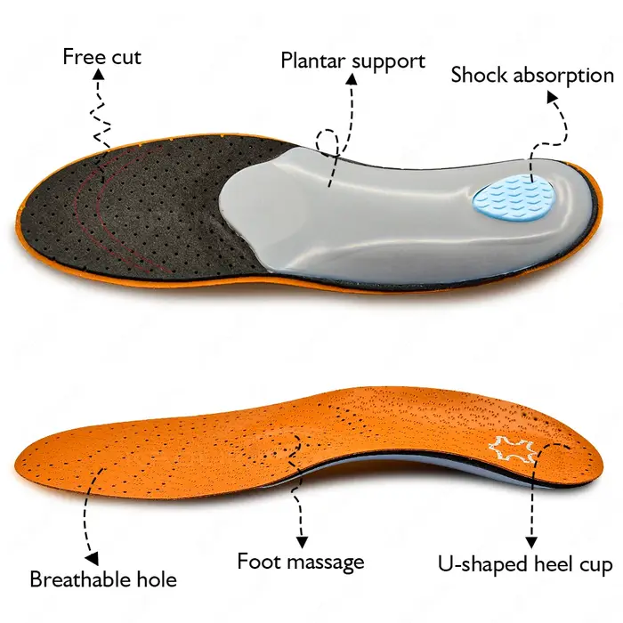 Semelle orthopédique en cuir PU