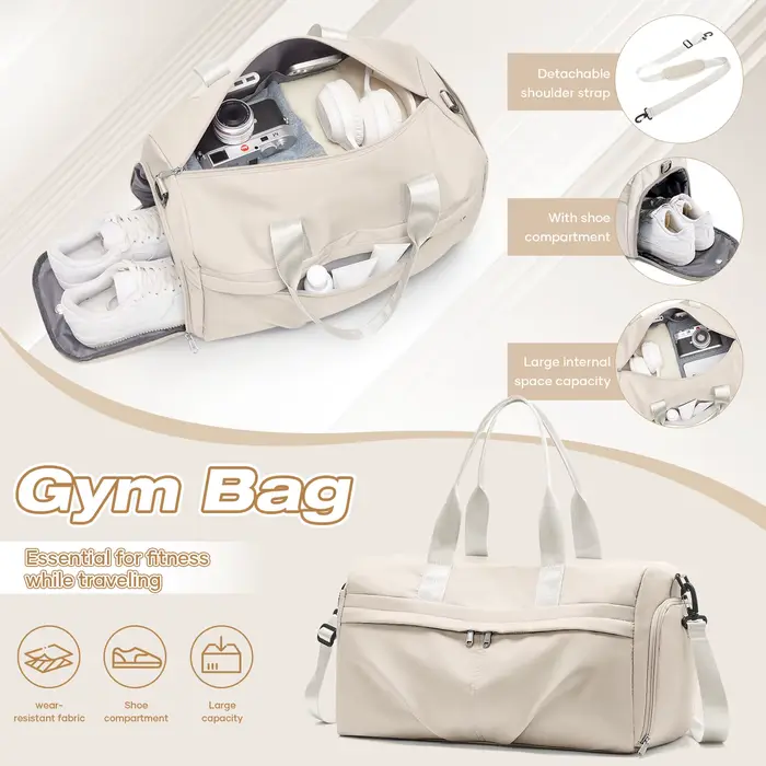 Sac de sport, sac de voyage pour hommes et femmes, sac d'entraînement avec compartiment pour chaussu