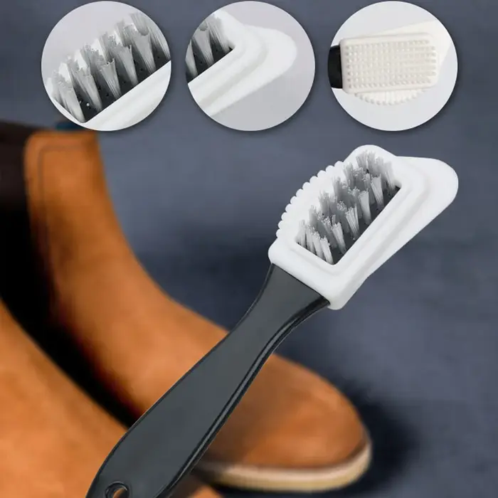 Kit de Nettoyage pour Chaussures en Daim et Cuir – Nettoyant pour Chaussures en Velours avec Brosse – Élimine les Taches – Nettoie les Baskets en Daim – Soin Doux pour Chaussures
